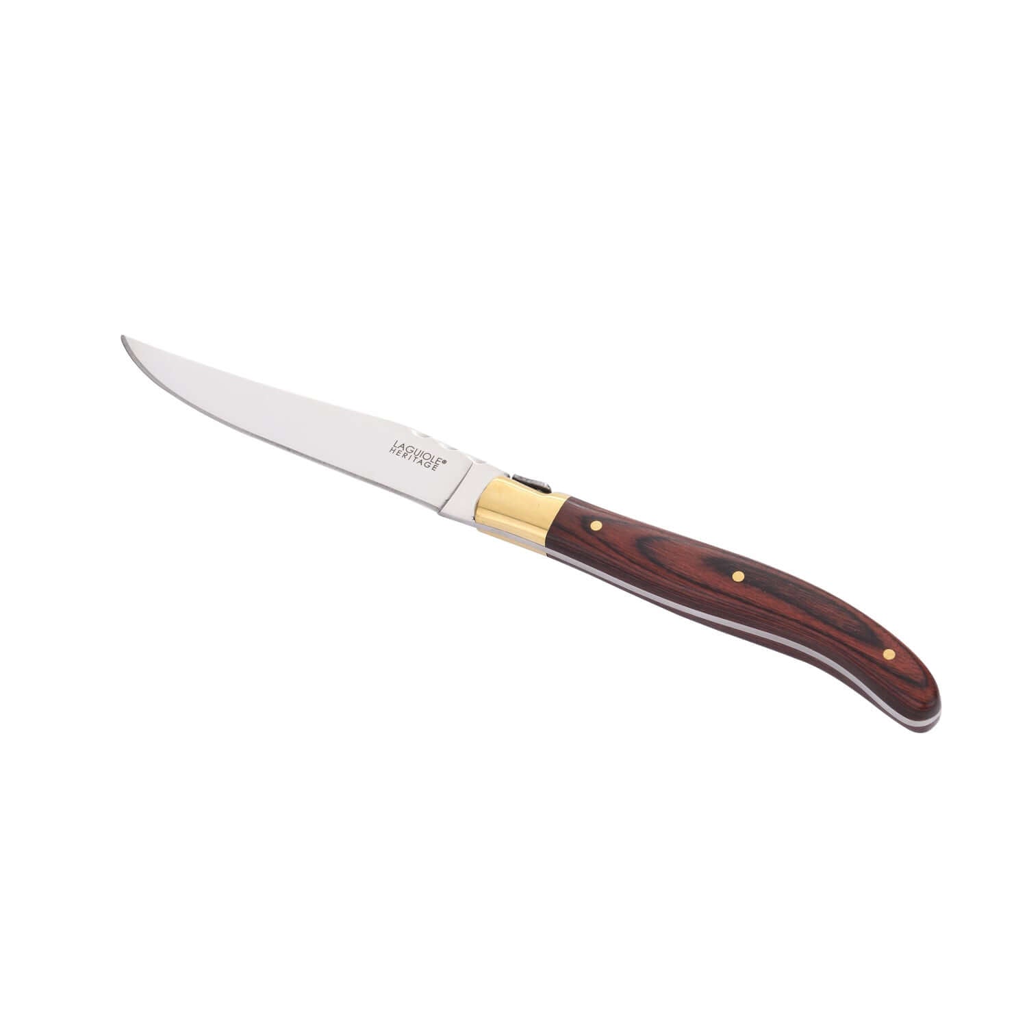 TREND Products präsentiert Laguiole Steakmesser mit hochwertigen Pakkaholzgriffen – 6 Stück im klassischen französischen Design.